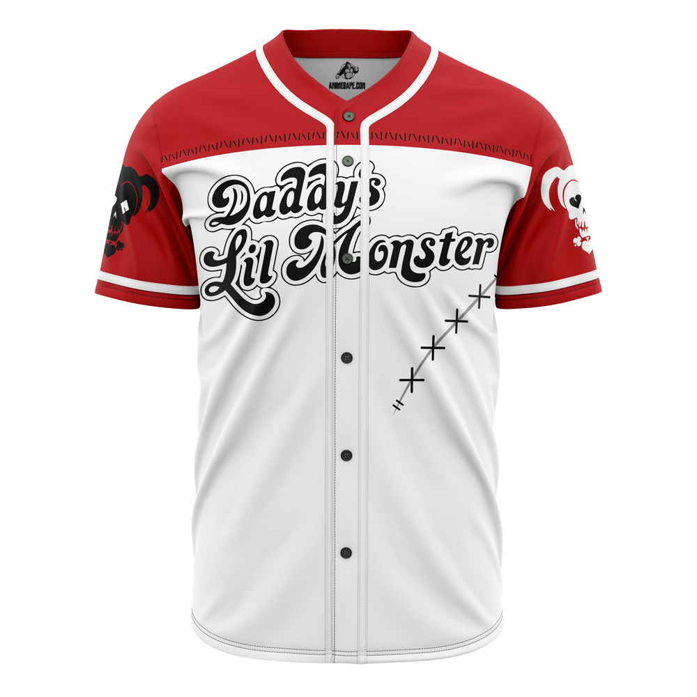Harley Quinn Daddy's Lil Monster DC Comics Custom Baseball Jersey - Otaku Hall