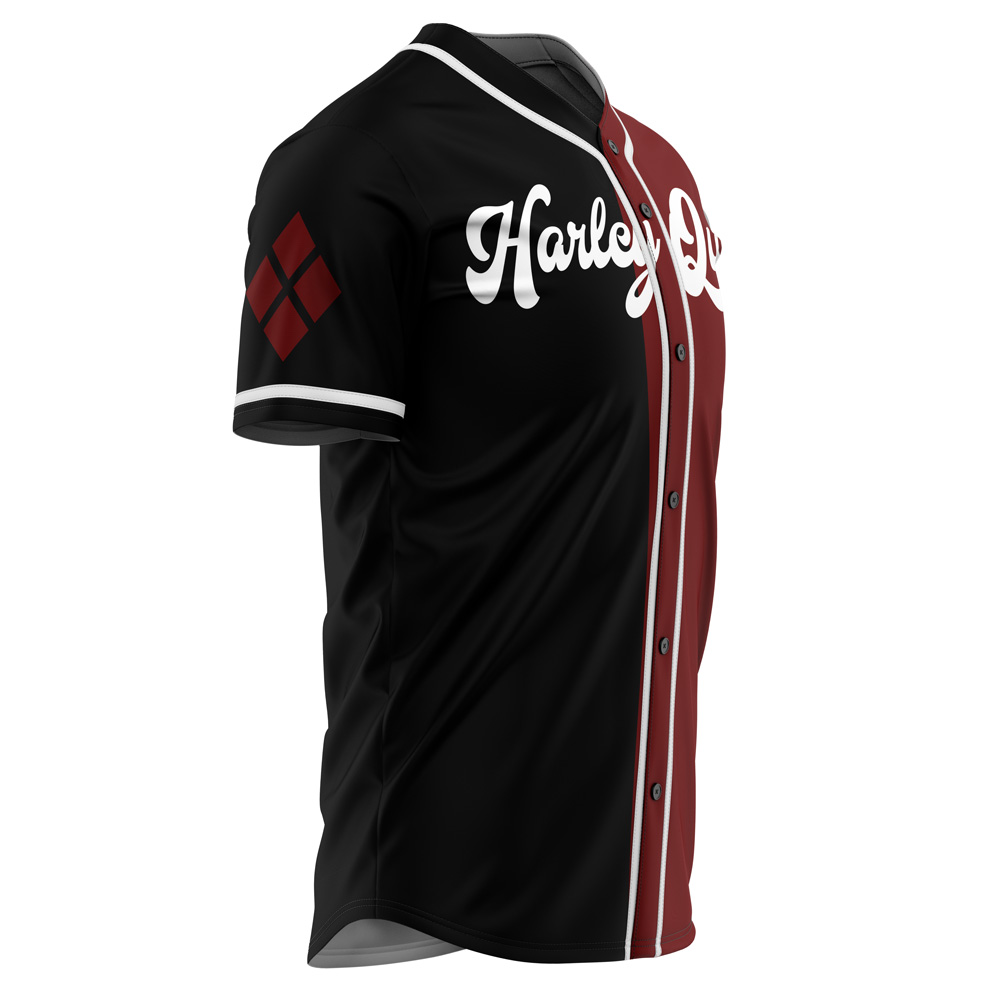 Alternative view of Harley Quinn Live Fast Die Clown DC Comics Baseball Jersey