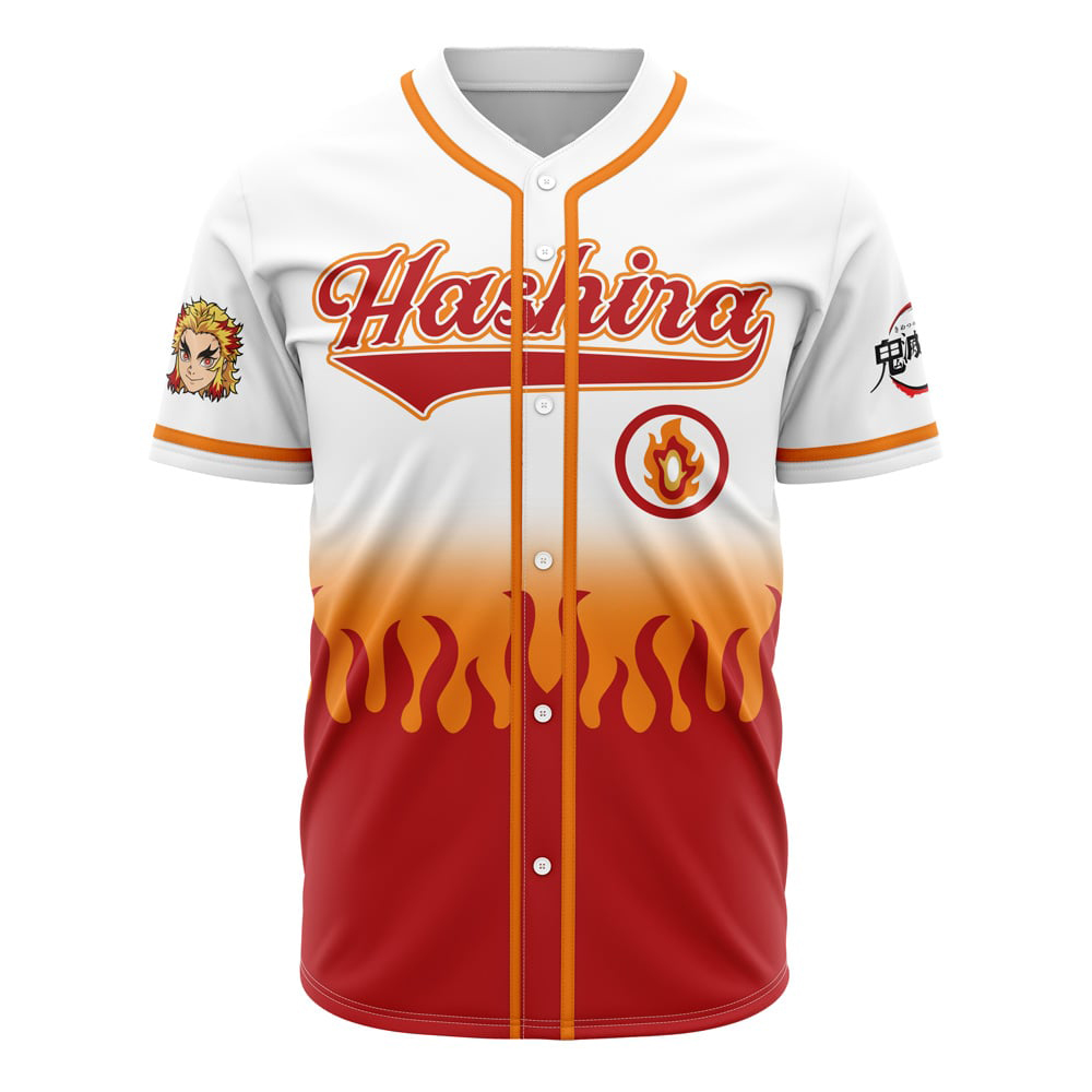 Hashira Kyojuro Rengoku Demon Slayer Custom Baseball Jersey - Otaku Hall