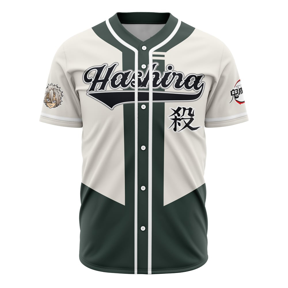 Hashira Sanemi Shinazugawa Demon Slayer Custom Baseball Jersey - Otaku Hall