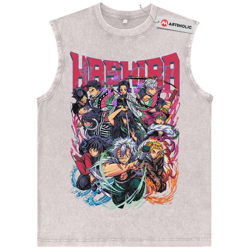 Alternative view of Hashira Tank Top, Demon Slayer Tank Top, Anime Tank Top, Vintage Tank Top