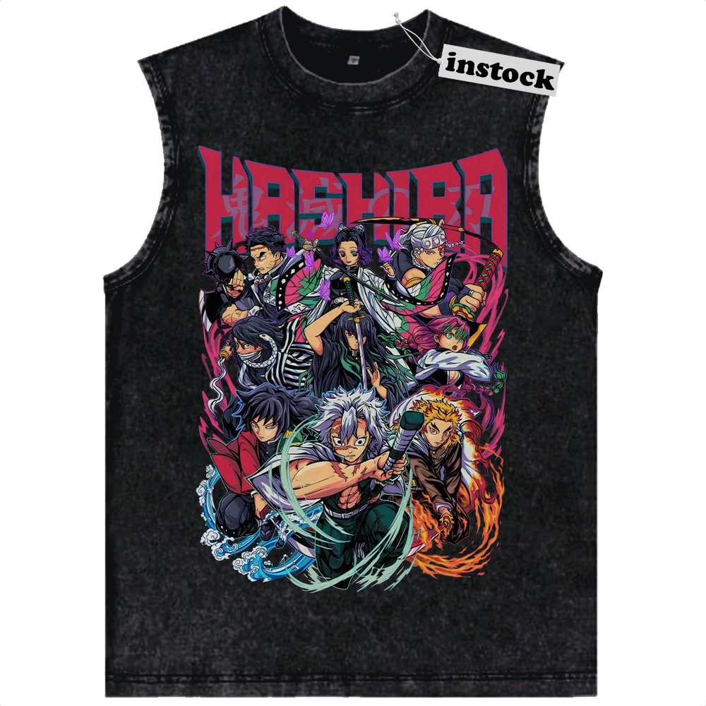Hashira Tank Top, Demon Slayer Tank Top, Anime Tank Top, Vintage Tank Top