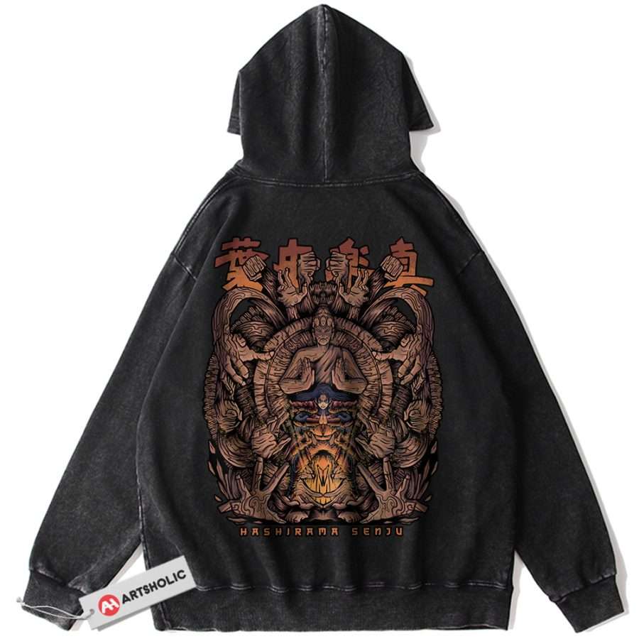 Alternative view of Hashirama Senju Hoodie, Naruto Hoodie, Anime Hoodie, Vintage Hoodie