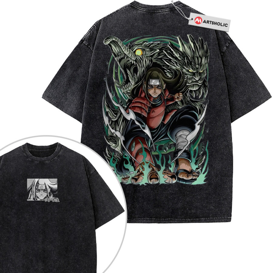 Alternative view of Hashirama Senju Shirt, Naruto Shirt, Anime Shirt, Vintage T-Shirt 2-Sided