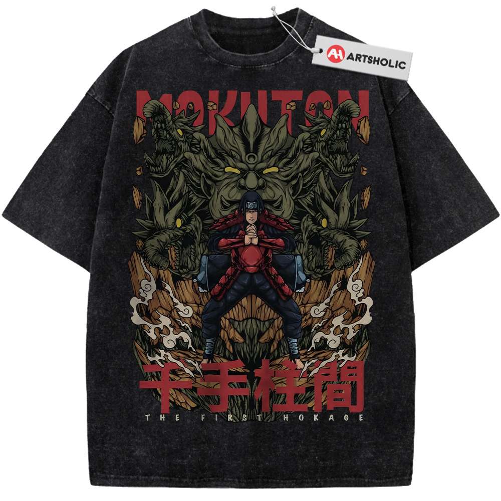 Alternative view of Hashirama Senju Shirt, Naruto Shirt, Anime Shirt, Vintage Tee