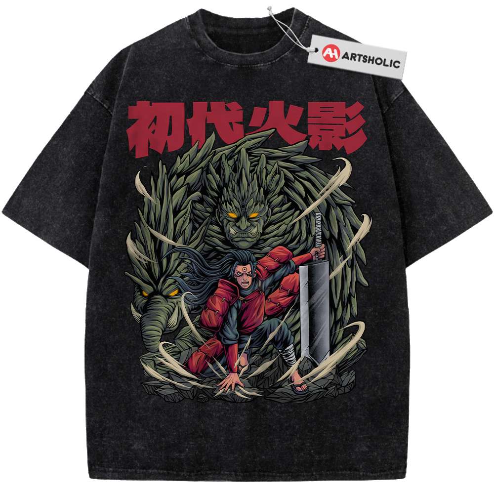 Alternative view of Hashirama Senju Shirt, Naruto Shirt, Anime Shirt, Vintage Tee