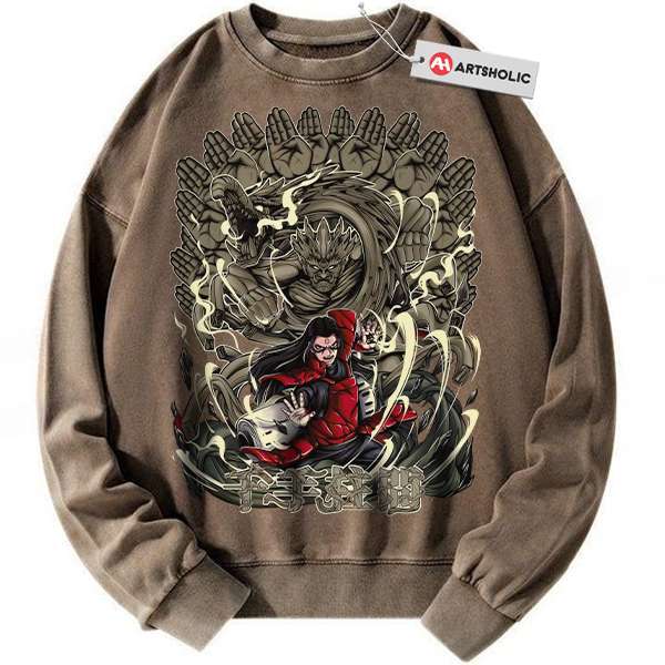 Alternative view of Hashirama Senju Sweatshirt, Naruto Sweatshirt, Anime Sweatshirt, Vintage Sweatshirt