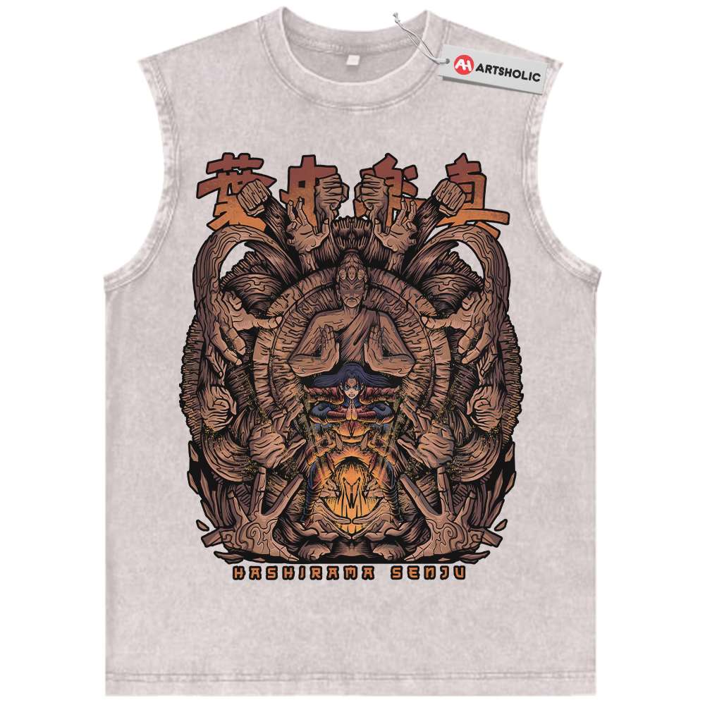 Alternative view of Hashirama Senju Tank Top, Naruto Tank Top, Anime Tank Top, Vintage Tank Top