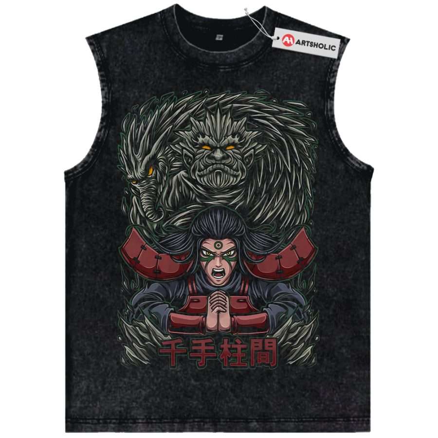 Alternative view of Hashirama Senju Tank Top, Naruto Tank Top, Anime Tank Top, Vintage Tank Top