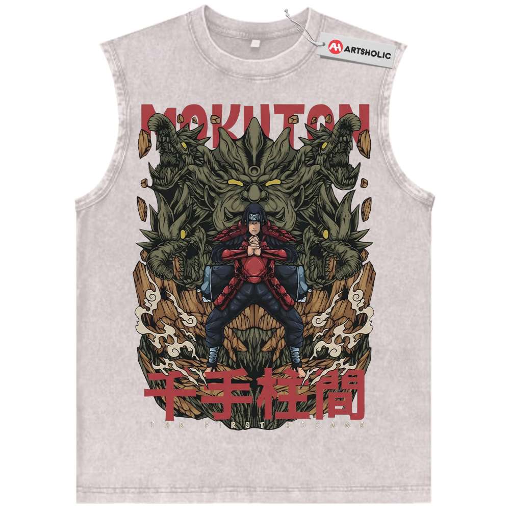 Alternative view of Hashirama Senju Tank Top, Naruto Tank Top, Anime Tank Top, Vintage Tank Top