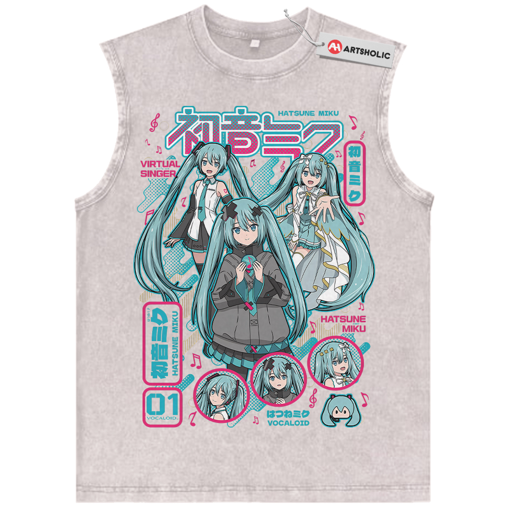 Alternative view of Hatsune Miku Tank Top, Anime Tank Top, Vintage Tank Top