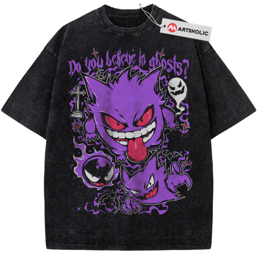 Alternative view of Haunter Shirt, Gengar Shirt, Gatsly Shirt, Pokemon Shirt, Anime Shirt, Vintage Tee
