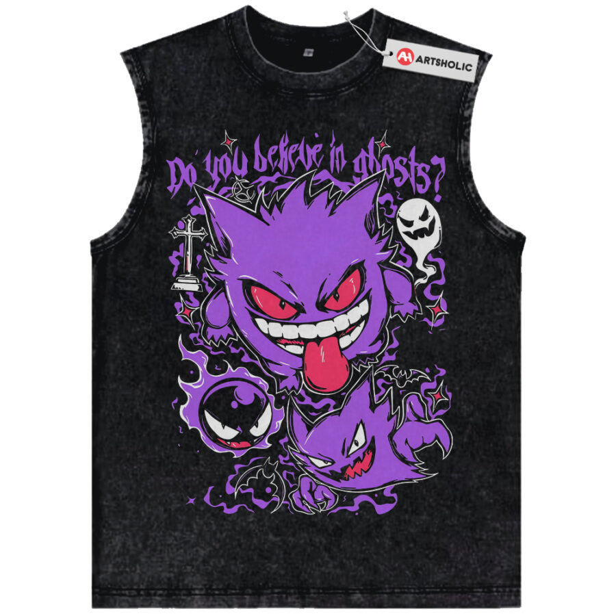 Alternative view of Haunter Tank Top, Gengar Tank Top, Gatsly Tank Top, Pokemon Tank Top, Anime Tank Top, Vintage Tank Top