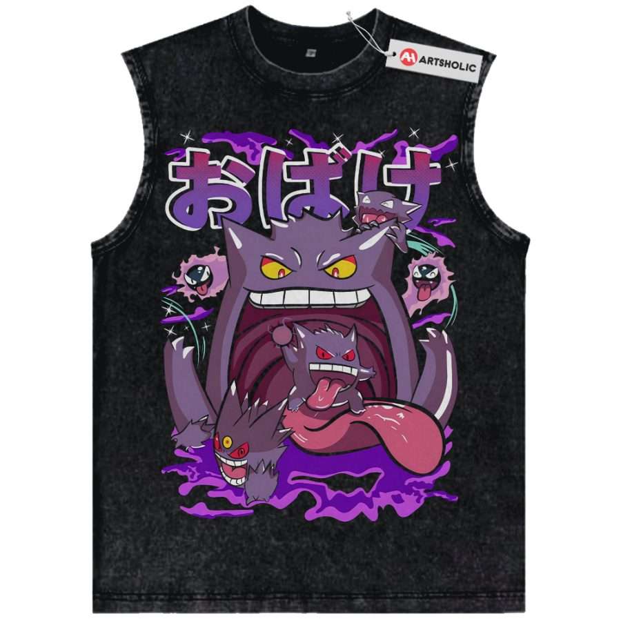 Alternative view of Haunter Tank Top, Gengar Tank Top, Gatsly Tank Top, Pokemon Tank Top, Anime Tank Top, Vintage Tank Top