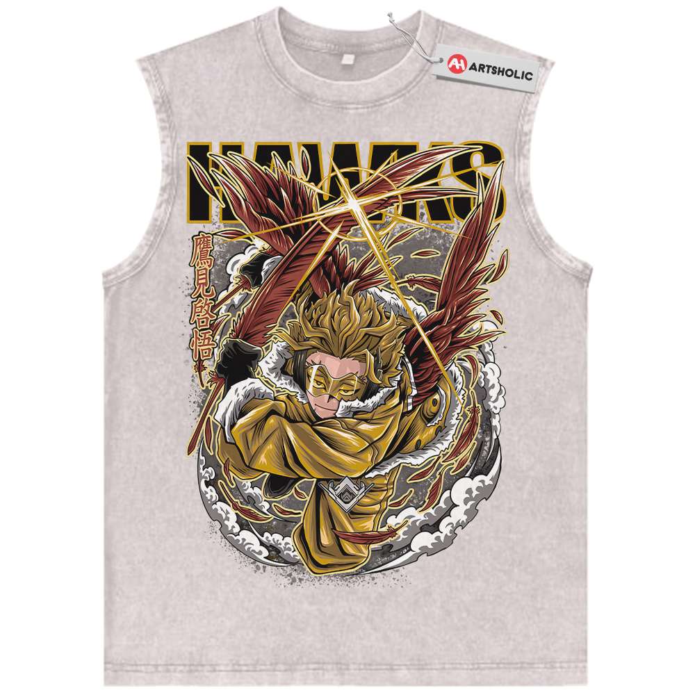 Alternative view of Hawks Tank Top, Keigo Takami Tank Top, MHA Tank Top, Anime Tank Top, Vintage Tank Top