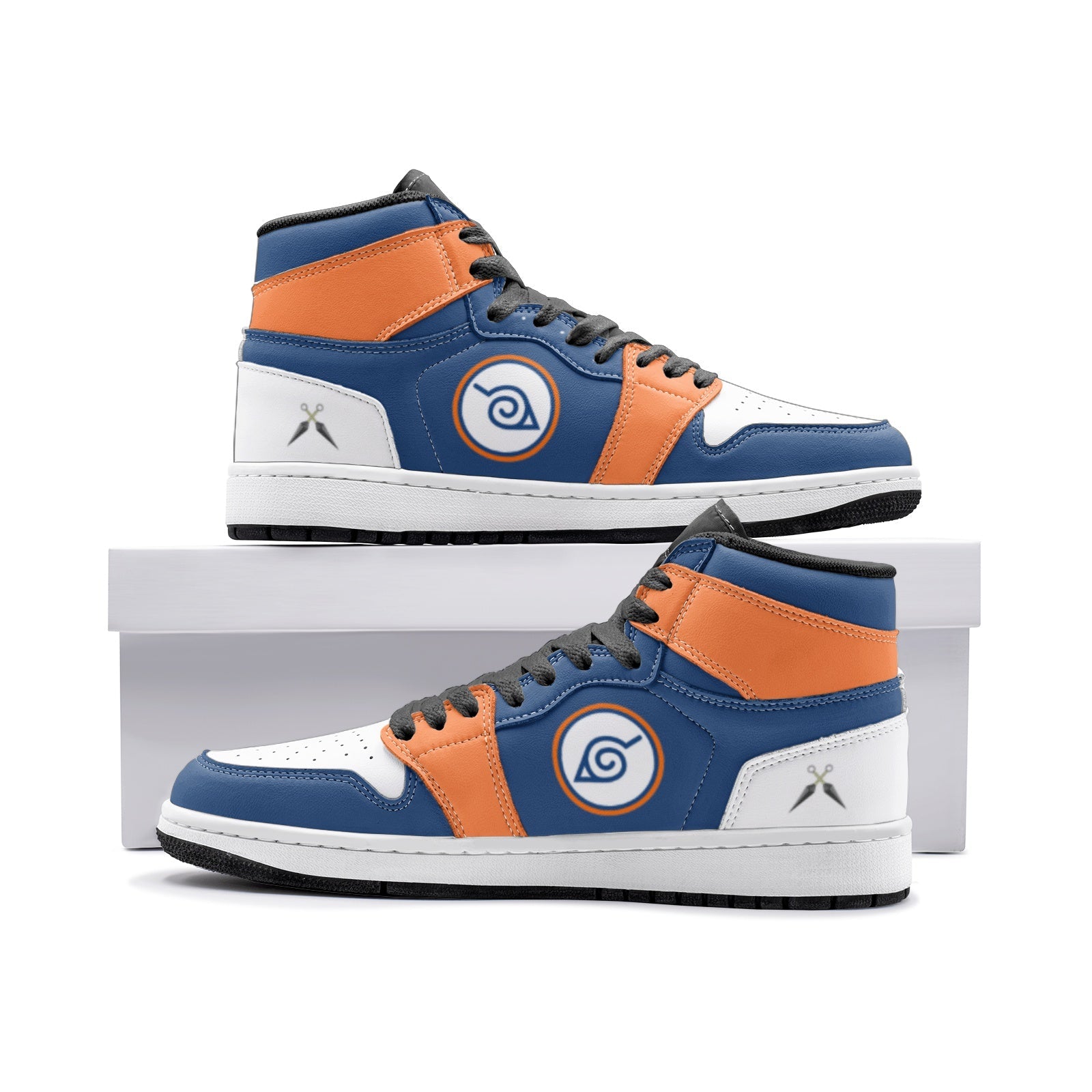 Hidden Leaf Naruto Custom Sneaker Mid 1 Basketball Shoes - Otaku Hall