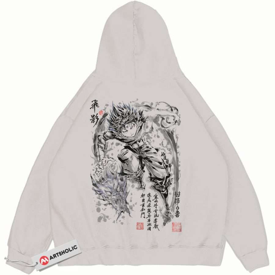 Alternative view of Hiei Hoodie, YuYu Hakusho Hoodie, Anime Hoodie, Vintage Hoodie
