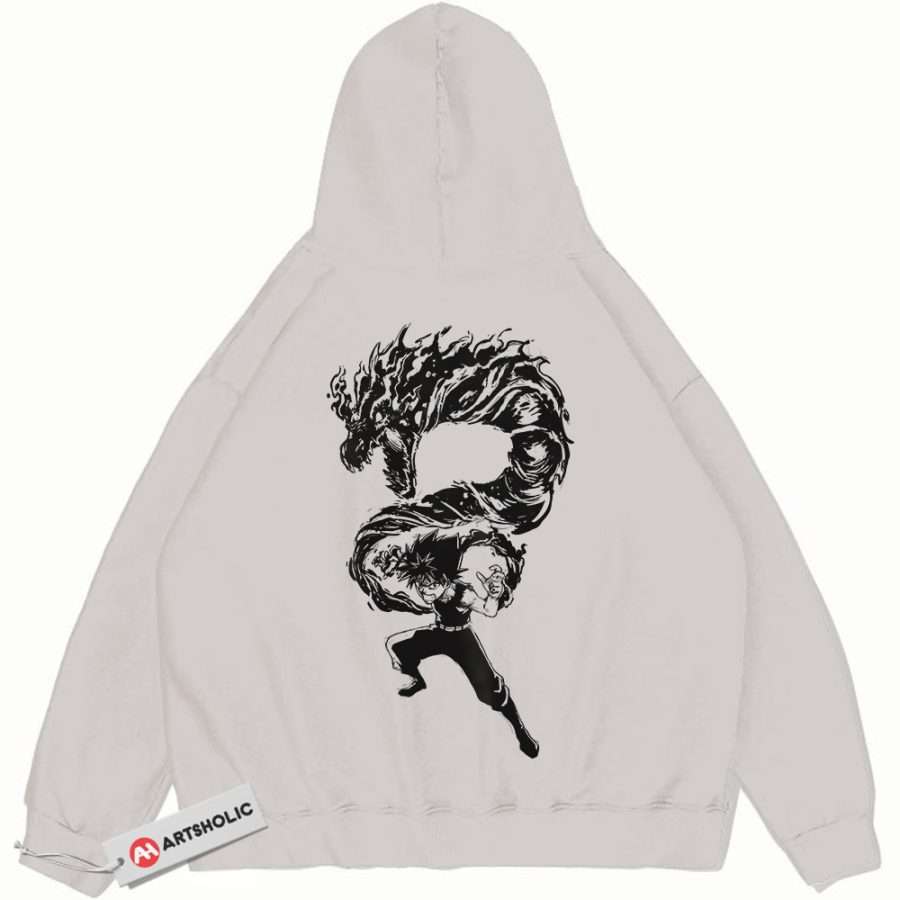 Alternative view of Hiei Hoodie, YuYu Hakusho Hoodie, Anime Hoodie, Vintage Hoodie