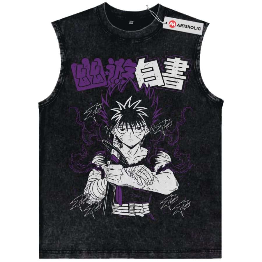Alternative view of Hiei Tank Top, YuYu Hakusho Tank Top, Anime Tank Top, Vintage Tank Top