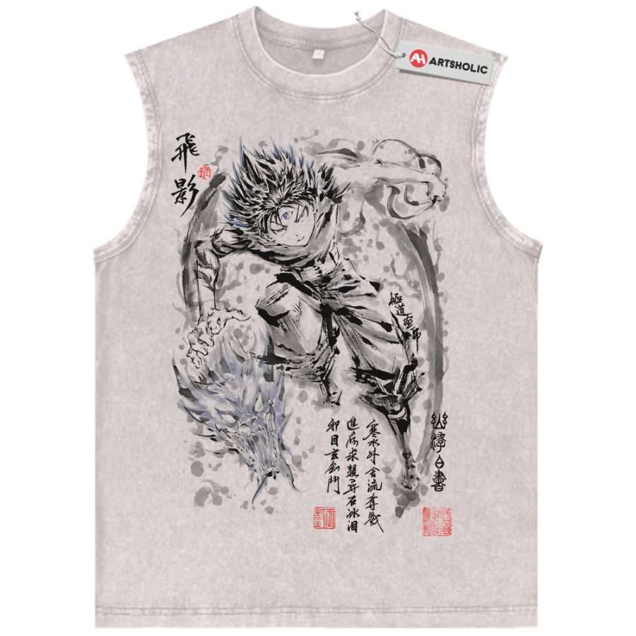 Alternative view of Hiei Tank Top, YuYu Hakusho Tank Top, Anime Tank Top, Vintage Tank Top