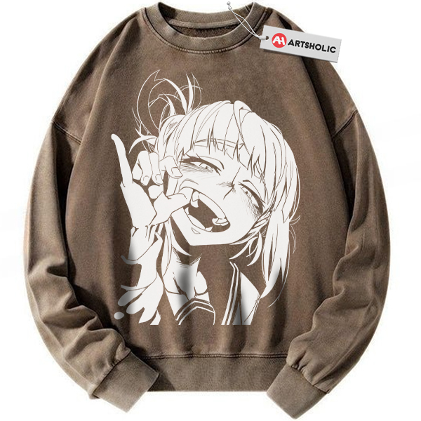 Alternative view of Himiko Toga Sweatshirt, MHA Sweatshirt, Anime Sweatshirt, Vintage Sweatshirt