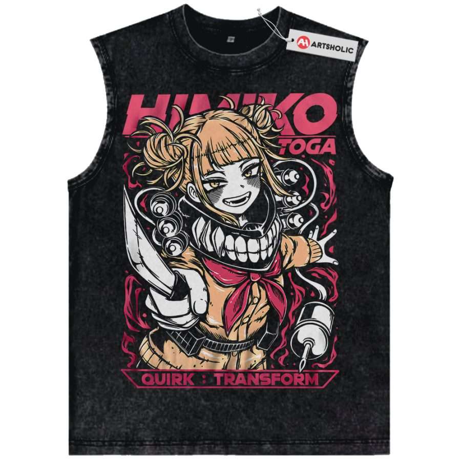 Alternative view of Himiko Toga Tank Top, MHA Tank Top, Anime Tank Top, Vintage Tank Top