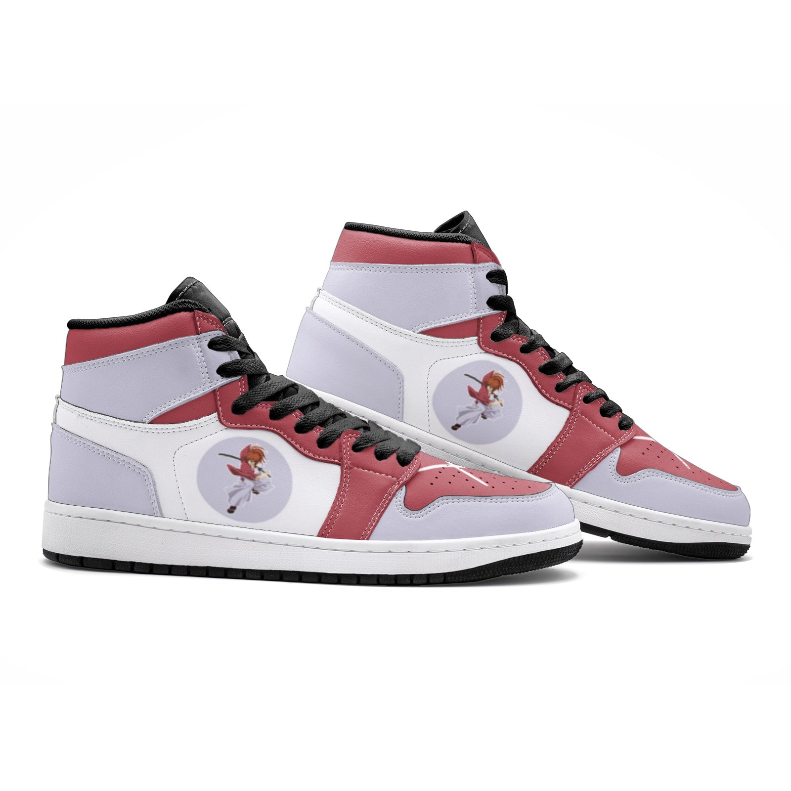 Alternative view of Himura Kenshin Rurouni Kenshin Custom Sneaker Mid 1 Basketball Shoes - Otaku Hall