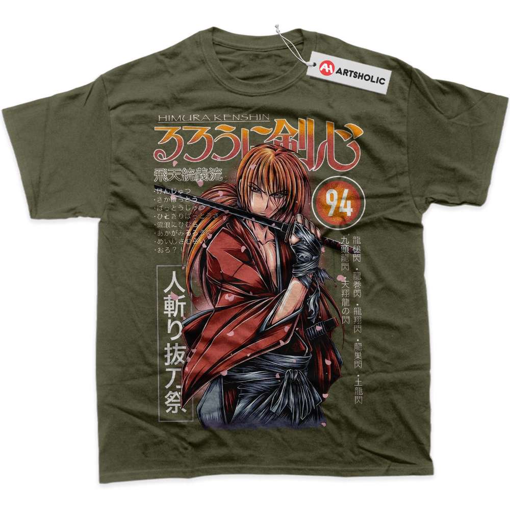 Alternative view of Himura Kenshin Shirt, Rurouni Kenshin Shirt, Anime Shirt, Graphic Tee