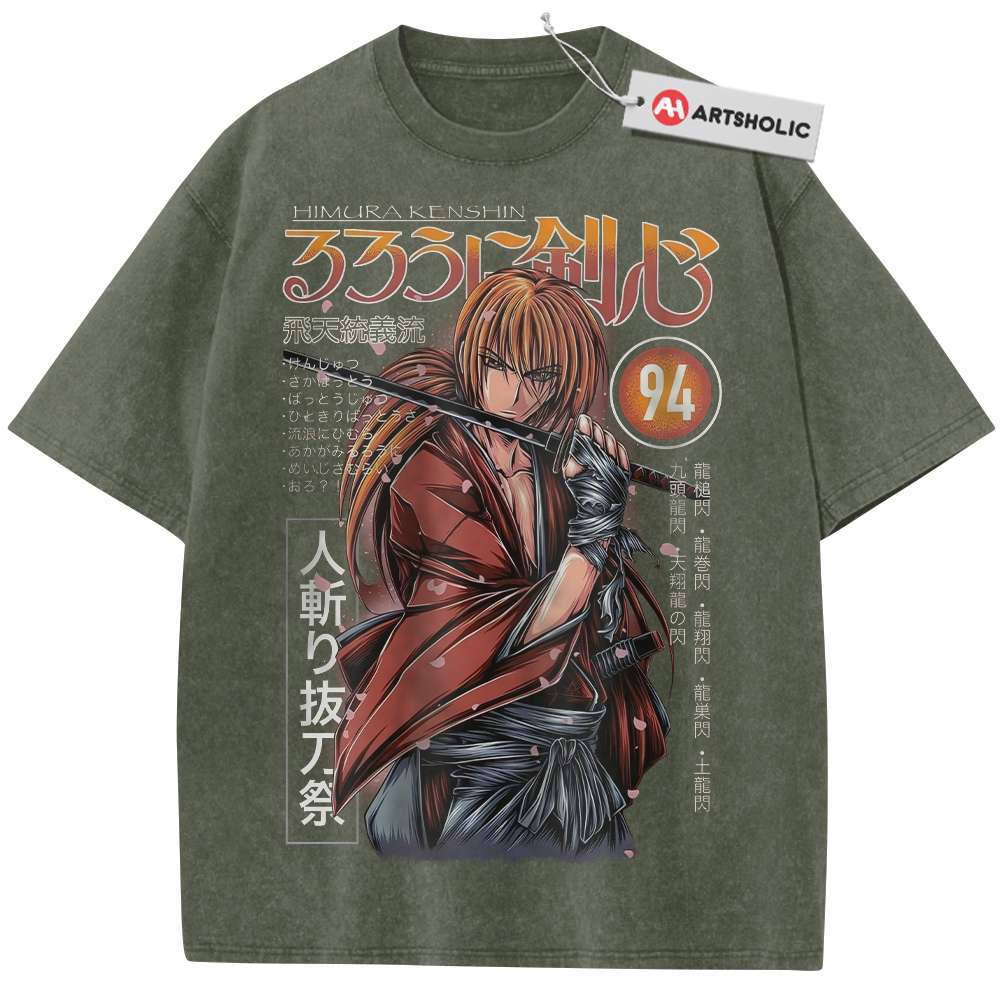 Alternative view of Himura Kenshin Shirt, Rurouni Kenshin Shirt, Anime Shirt, Vintage Tee