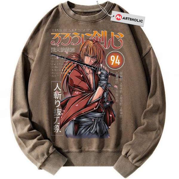 Alternative view of Himura Kenshin Sweatshirt, Rurouni Kenshin Sweatshirt, Anime Sweatshirt, Vintage Sweatshirt