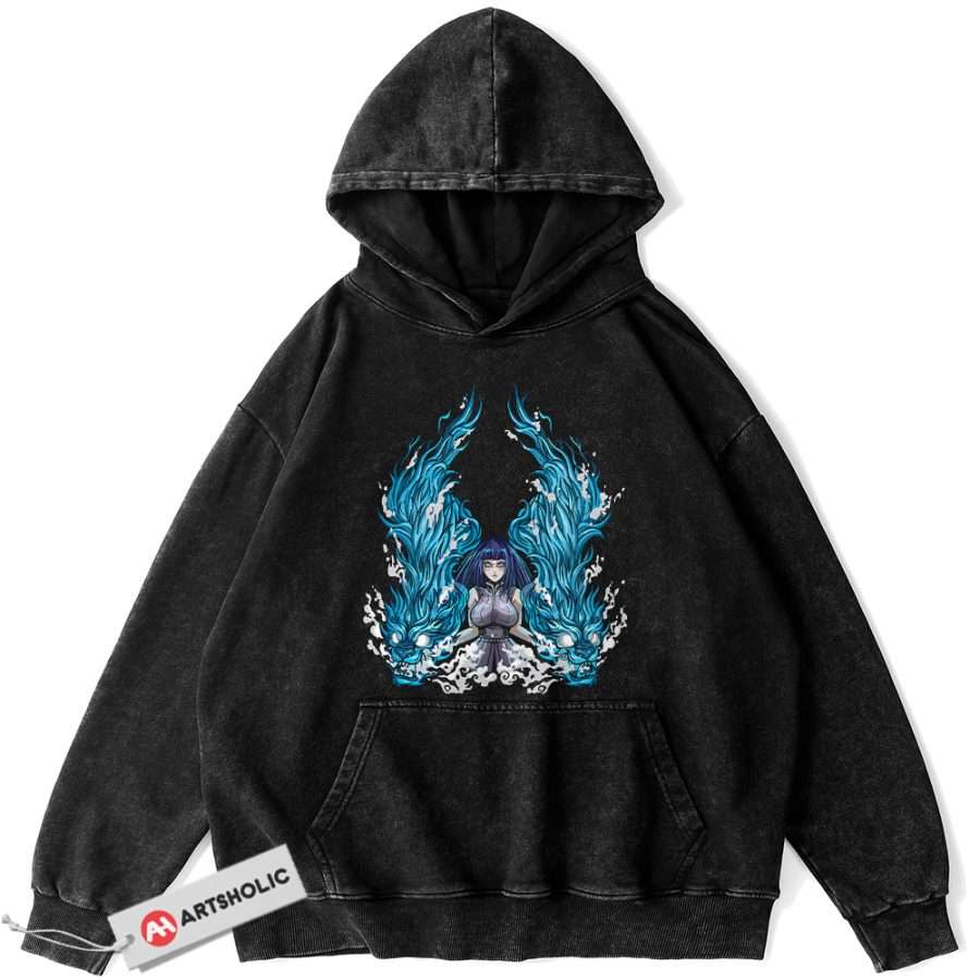 Alternative view of Hinata Hyuga Hoodie, Naruto Hoodie, Anime Hoodie, Vintage Hoodie