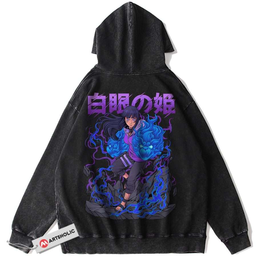 Alternative view of Hinata Hyuga Hoodie, Naruto Hoodie, Anime Hoodie, Vintage Hoodie