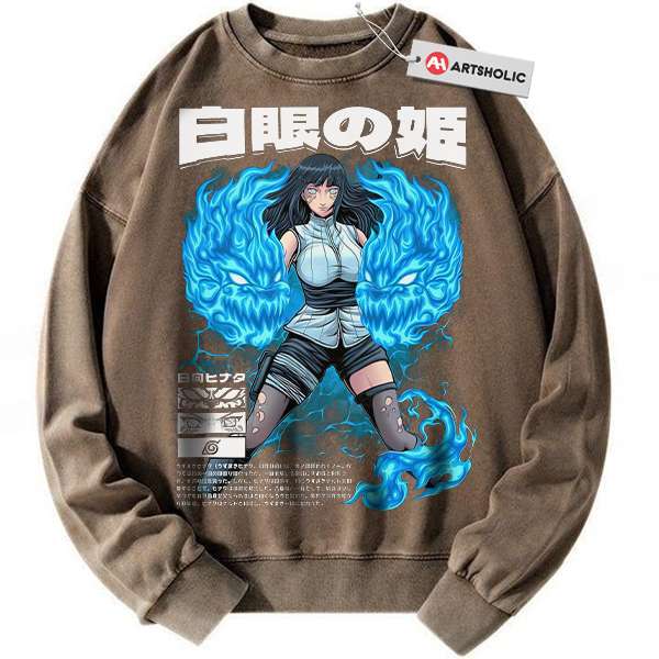 Alternative view of Hinata Hyuga Sweatshirt, Naruto Sweatshirt, Anime Sweatshirt, Vintage Sweater