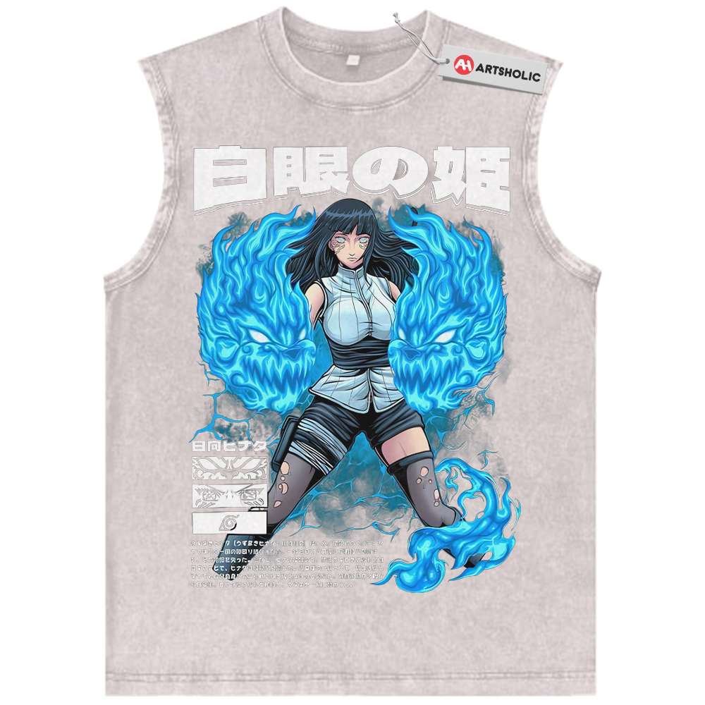 Alternative view of Hinata Hyuga Tank Top, Naruto Tank Top, Anime Tank Top, Vintage Tank Top