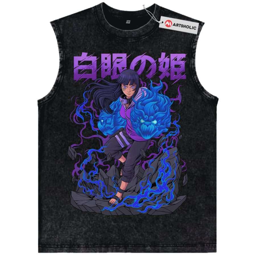 Alternative view of Hinata Hyuga Tank Top, Naruto Tank Top, Anime Tank Top, Vintage Tank Top
