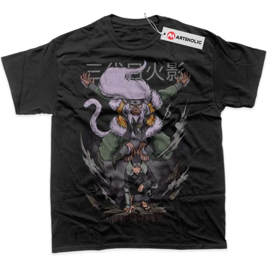 Alternative view of Hiruzen Sarutobi Shirt, Naruto Shirt, Anime Shirt, Graphic T-Shirt