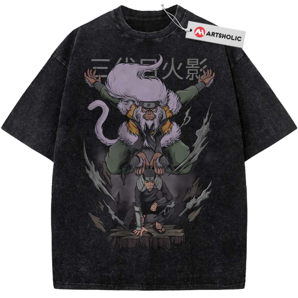 Hiruzen Sarutobi Shirt, Naruto Shirt, Anime Shirt, Vintage T-Shirt