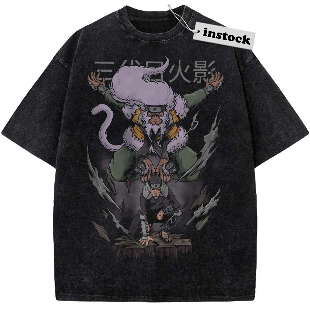 Hiruzen Sarutobi Shirt, Naruto Shirt, Anime Shirt, Vintage T-Shirt