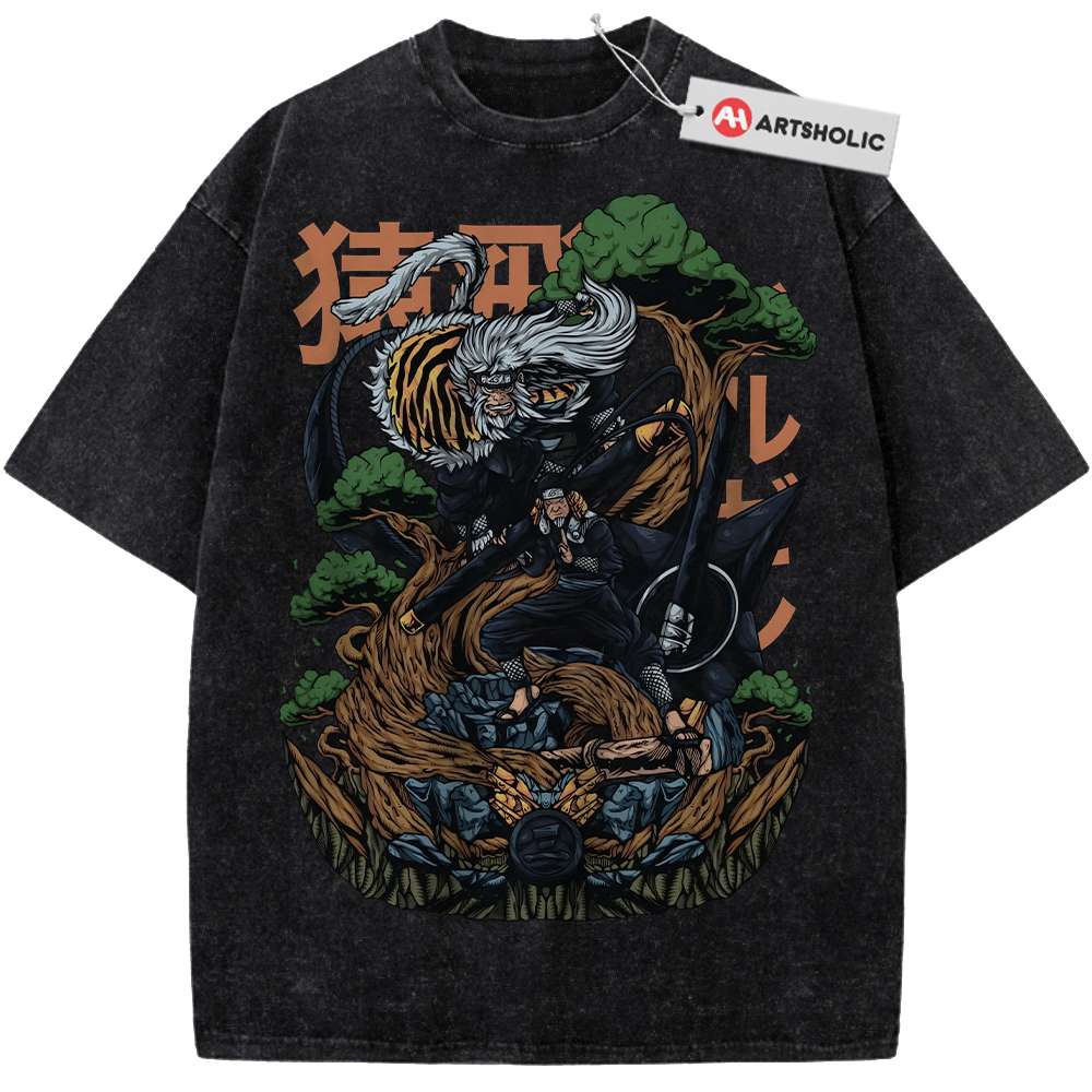 Alternative view of Hiruzen Sarutobi Shirt, Naruto Shirt, Anime Shirt, Vintage Tee