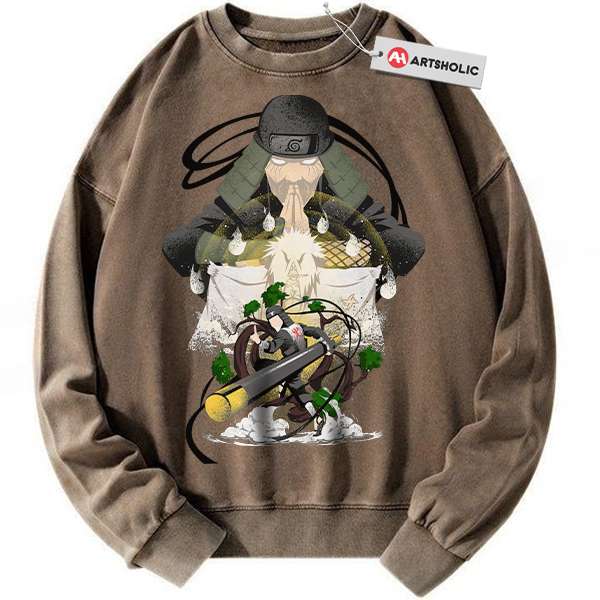 Alternative view of Hiruzen Sarutobi Sweatshirt, Naruto Sweatshirt, Anime Sweatshirt, Vintage Sweater