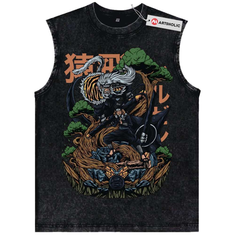 Hiruzen Sarutobi Tank Top, Naruto Tank Top, Anime Tank Top, Vintage Tank Top