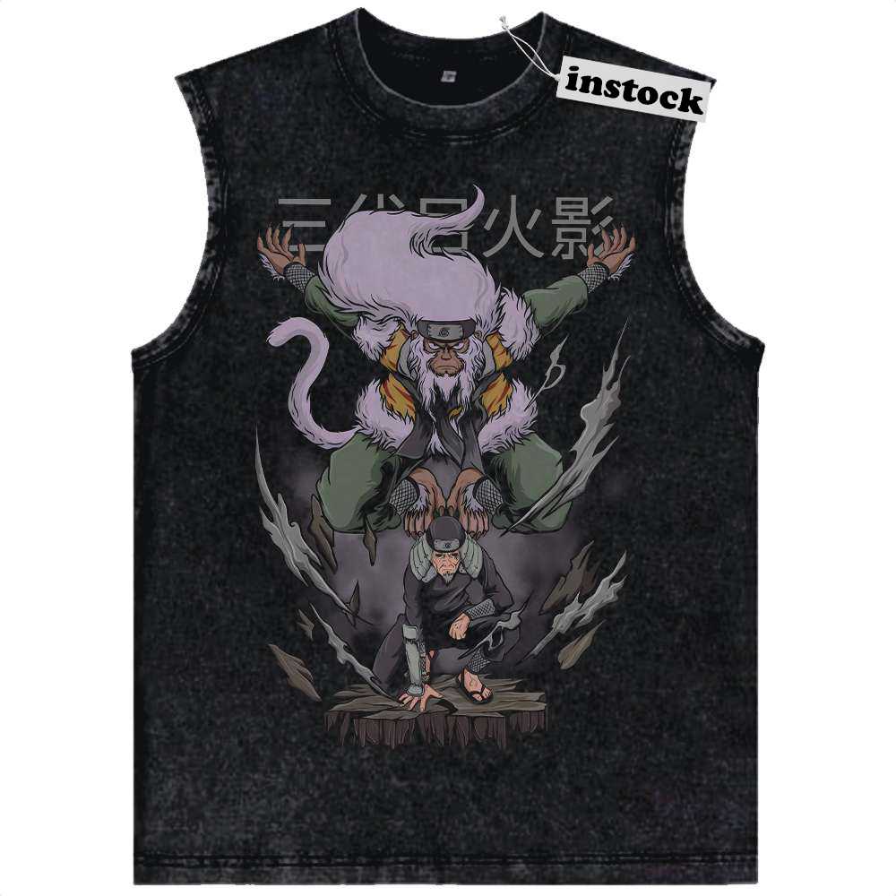 Hiruzen Sarutobi Tank Top, Naruto Tank Top, Anime Tank Top, Vintage Tank Top