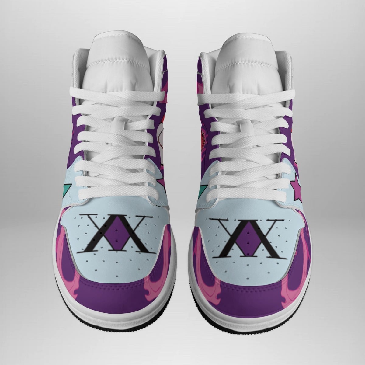 Alternative view of Hisoka Aura Basketball Shoes for Hunter X Hunter Fans Custom Sneaker Mid 1 Shonen Sneakers - Otaku Hall