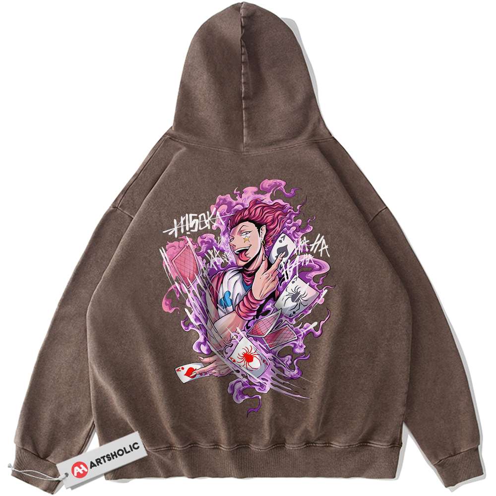 Alternative view of Hisoka Hoodie, Hunter x Hunter Hoodie, HxH Hoodie, Anime Hoodie, Vintage Hoodie