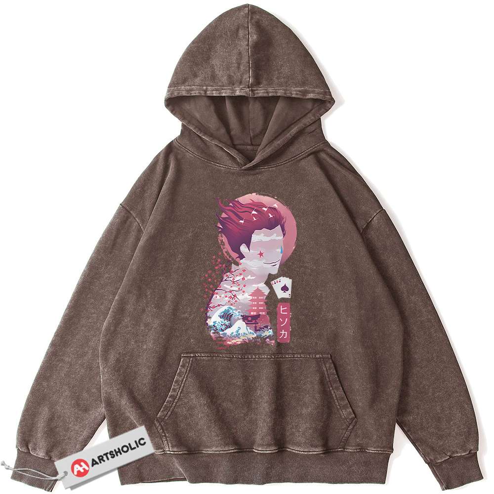 Alternative view of Hisoka Hoodie, Hunter x Hunter Hoodie, HxH Hoodie, Anime Hoodie, Vintage Hoodie