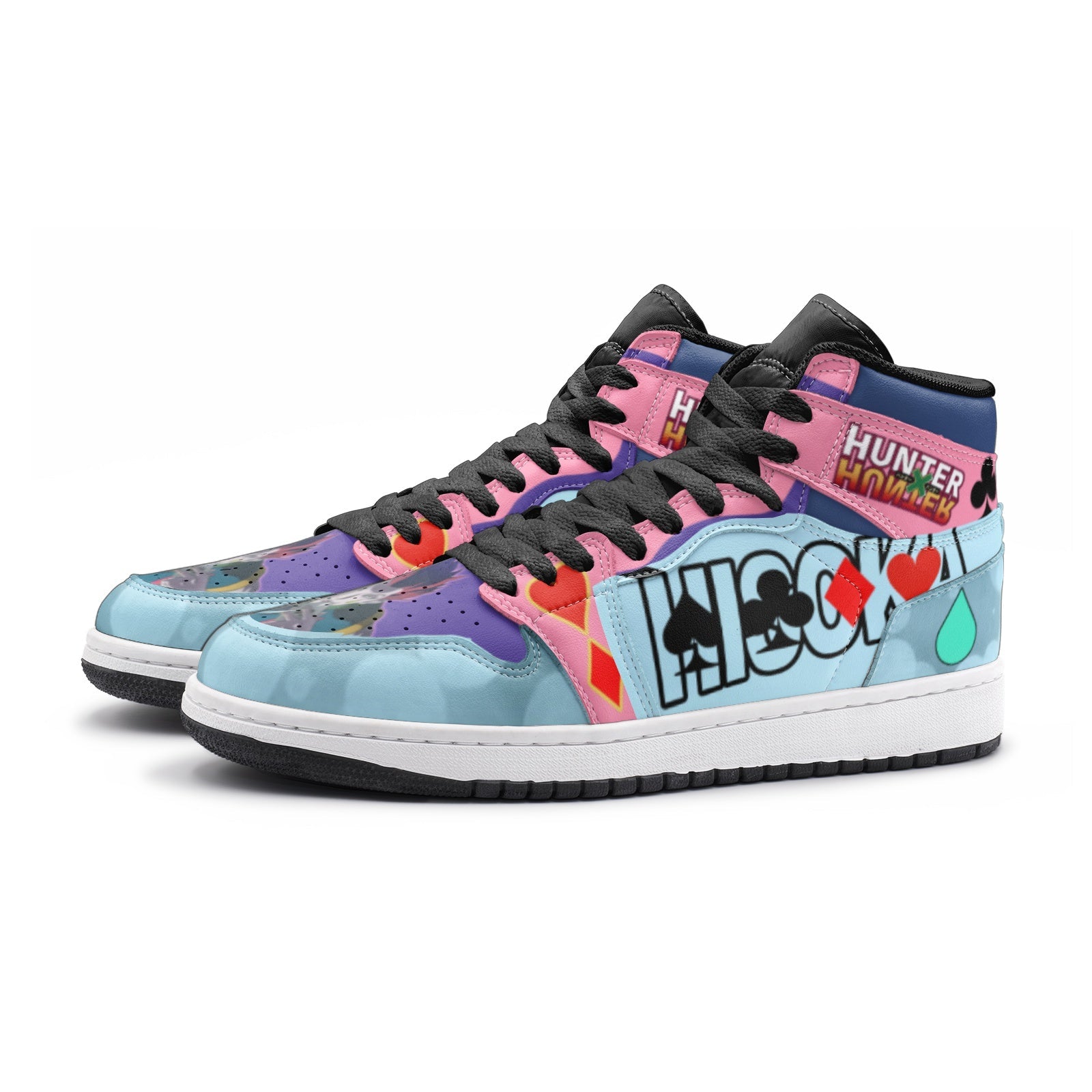 Alternative view of Hisoka Hunter V2 Custom Sneaker Mid 1 Basketball Shoes - Otaku Hall
