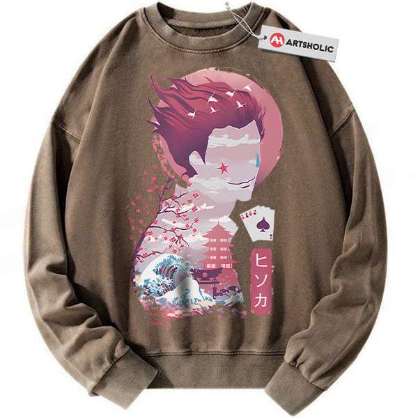 Alternative view of Hisoka Sweatshirt, Hunter x Hunter Sweatshirt, HxH Sweatshirt, Anime Sweatshirt, Vintage Sweater