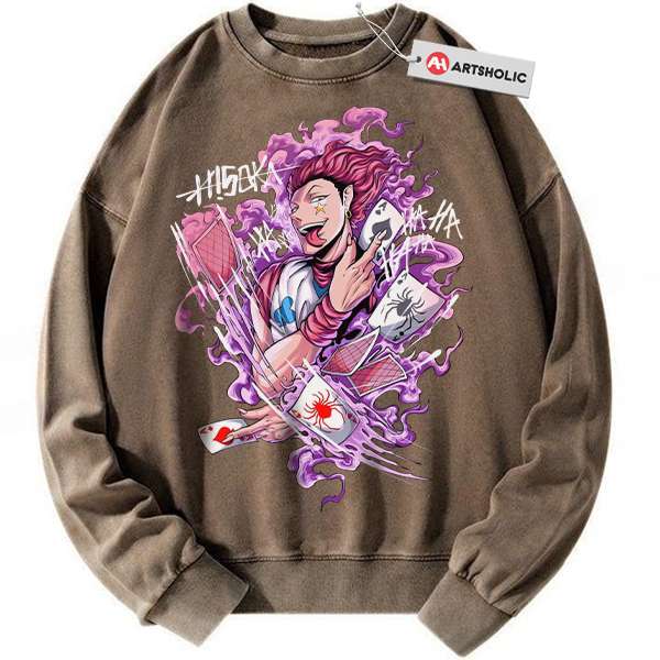Alternative view of Hisoka Sweatshirt, Hunter x Hunter Sweatshirt, HxH Sweatshirt, Anime Sweatshirt, Vintage Sweater