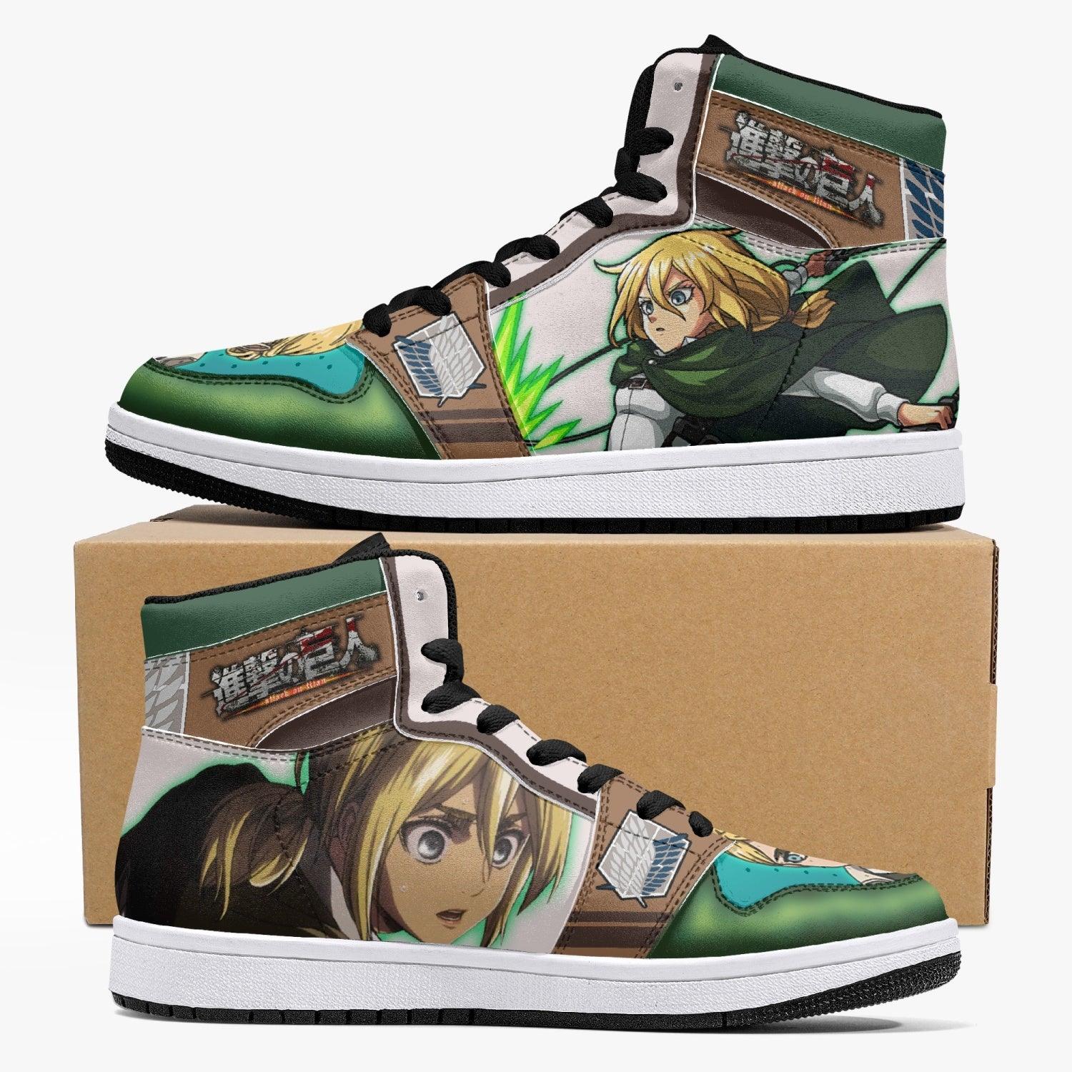 Historia Reiss Attack on Titan Custom Sneaker Mid 1 Basketball Shoes - Otaku Hall