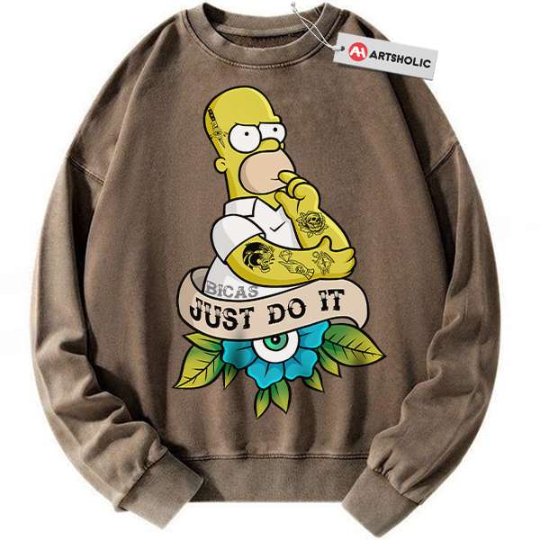 Alternative view of Homer Simpson Sweatshirt, The Simpsons Sweatshirt, Animated Sweatshirt, Vintage Sweater